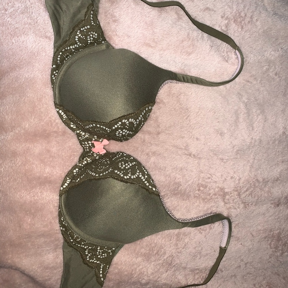 Victoria Secret Bra 34 B Army green/ light pink